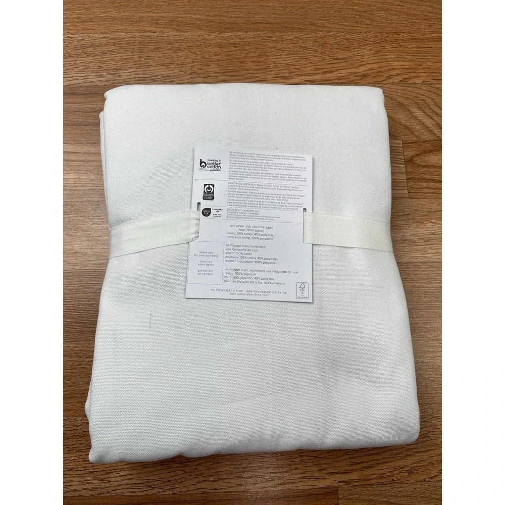 Pottery Barn Kids Quincy Blackout Curtain Panel in White 44